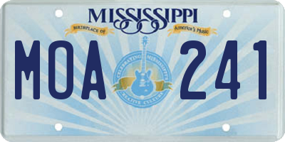 MS license plate MOA241