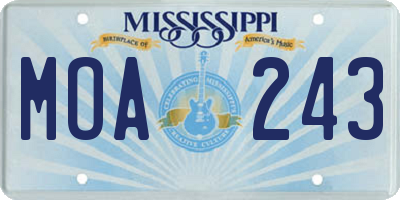 MS license plate MOA243