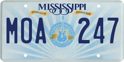MS license plate MOA247