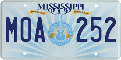 MS license plate MOA252