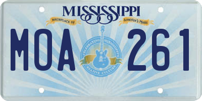 MS license plate MOA261