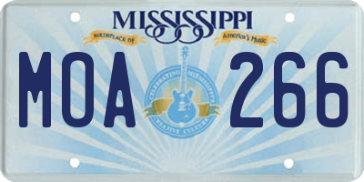 MS license plate MOA266