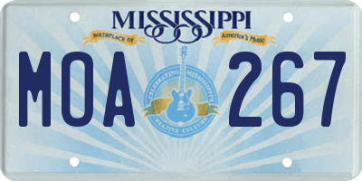 MS license plate MOA267