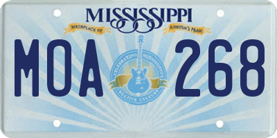 MS license plate MOA268