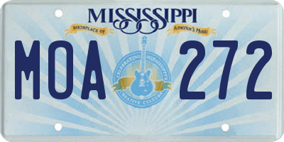 MS license plate MOA272