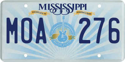 MS license plate MOA276