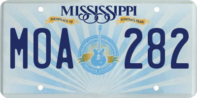 MS license plate MOA282