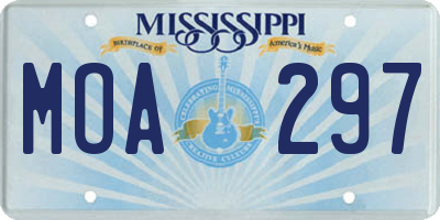 MS license plate MOA297
