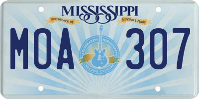 MS license plate MOA307