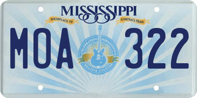 MS license plate MOA322