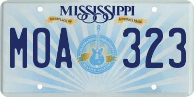 MS license plate MOA323