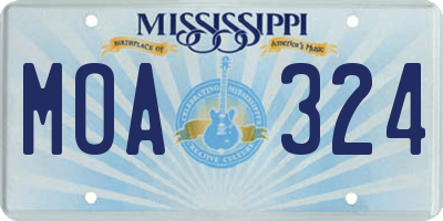 MS license plate MOA324