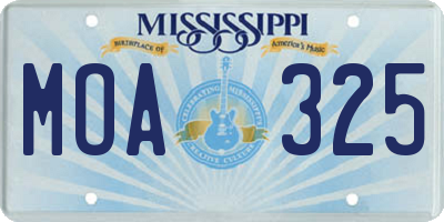 MS license plate MOA325