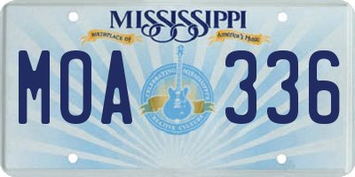 MS license plate MOA336