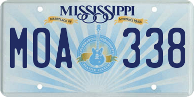 MS license plate MOA338