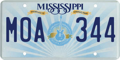 MS license plate MOA344