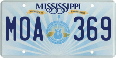 MS license plate MOA369