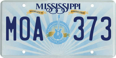 MS license plate MOA373