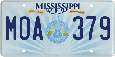MS license plate MOA379