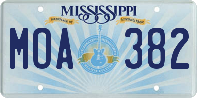 MS license plate MOA382