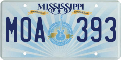 MS license plate MOA393