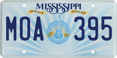 MS license plate MOA395