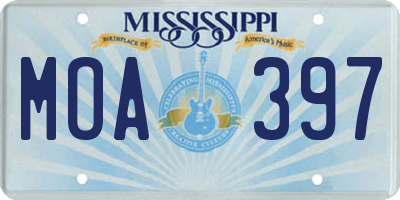 MS license plate MOA397