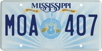 MS license plate MOA407