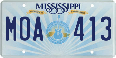 MS license plate MOA413