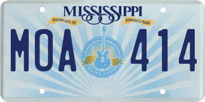MS license plate MOA414