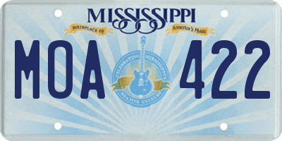 MS license plate MOA422