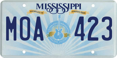 MS license plate MOA423