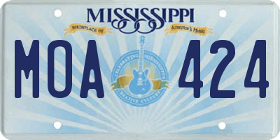 MS license plate MOA424