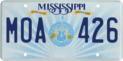 MS license plate MOA426