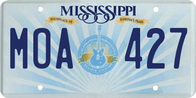 MS license plate MOA427