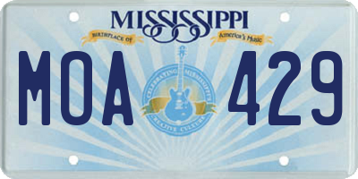 MS license plate MOA429