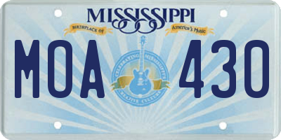 MS license plate MOA430