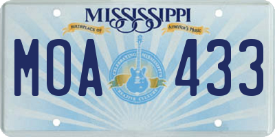 MS license plate MOA433