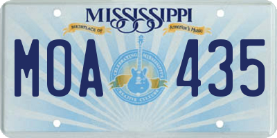 MS license plate MOA435