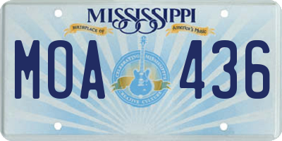 MS license plate MOA436