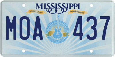 MS license plate MOA437