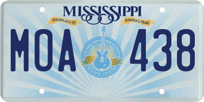 MS license plate MOA438
