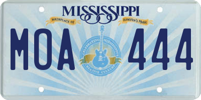 MS license plate MOA444