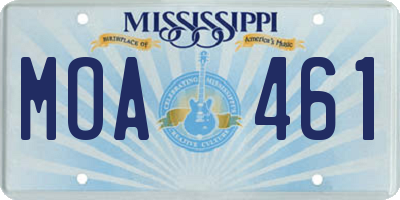 MS license plate MOA461