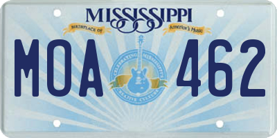 MS license plate MOA462