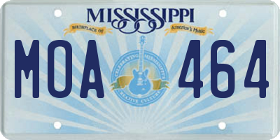 MS license plate MOA464