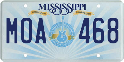 MS license plate MOA468