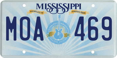 MS license plate MOA469