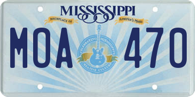 MS license plate MOA470