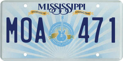 MS license plate MOA471
